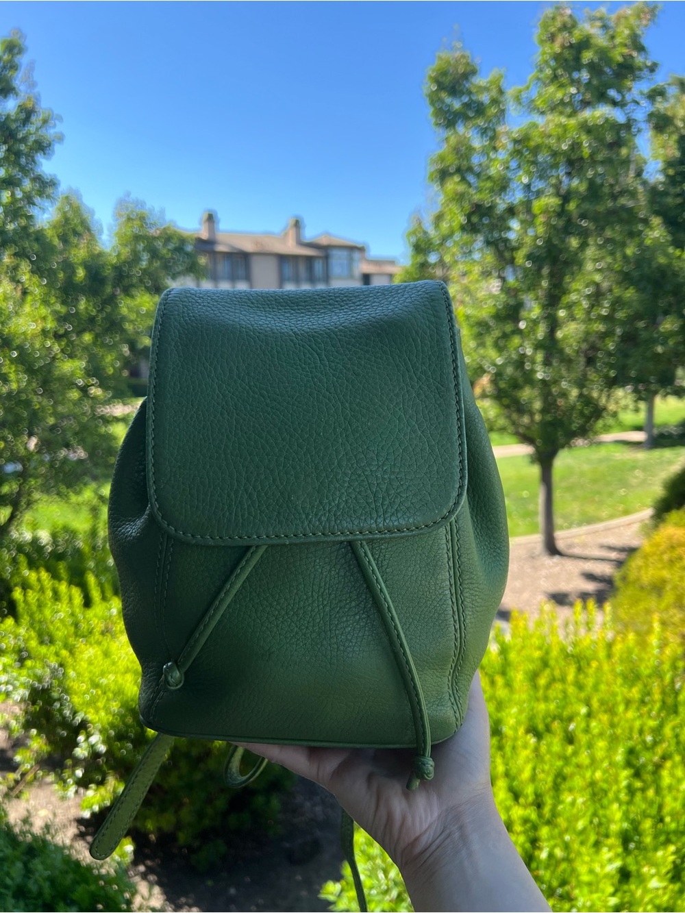 Vintage Coach Green 4925 Natural grain mini backpack